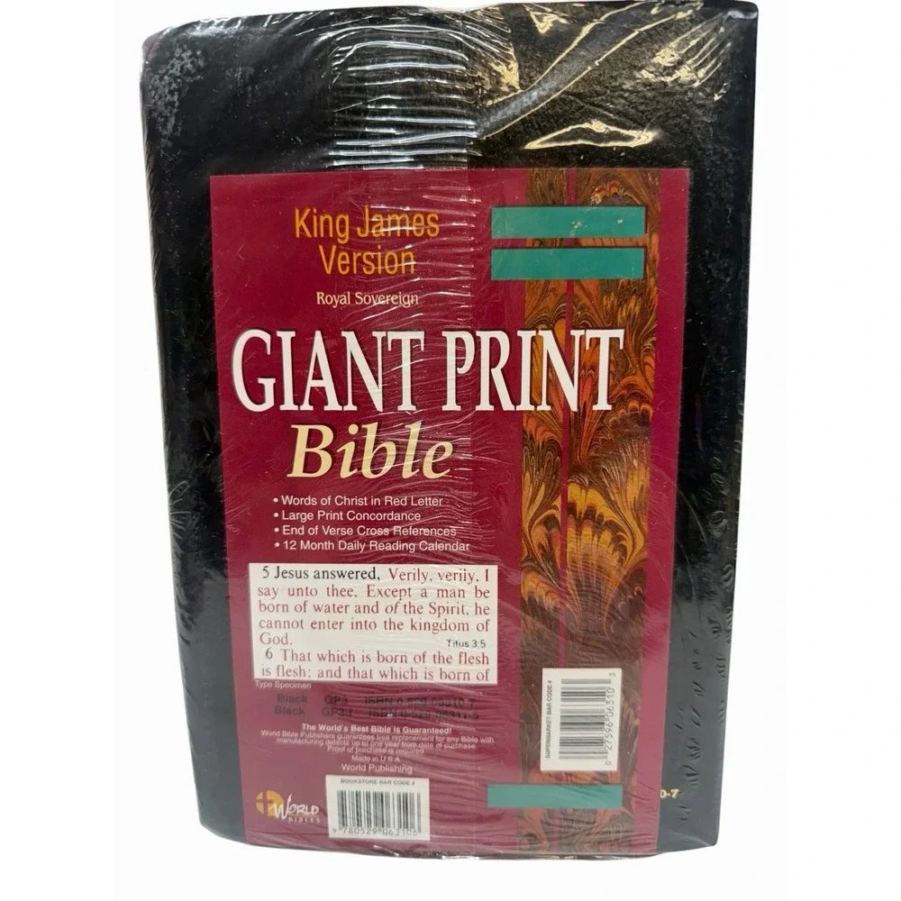 Holy Bible King James Version Giant Print GP3 Black‎ Faux Leather Sealed KJV
